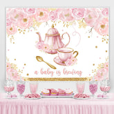 A Baby Ist Brauen Blumen Hintergrund für babydusche